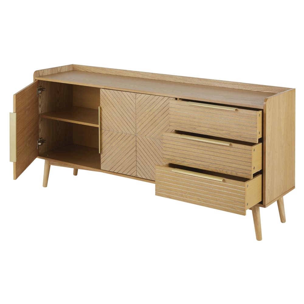 Buffet vintage 2 portes 3 tiroirs L161