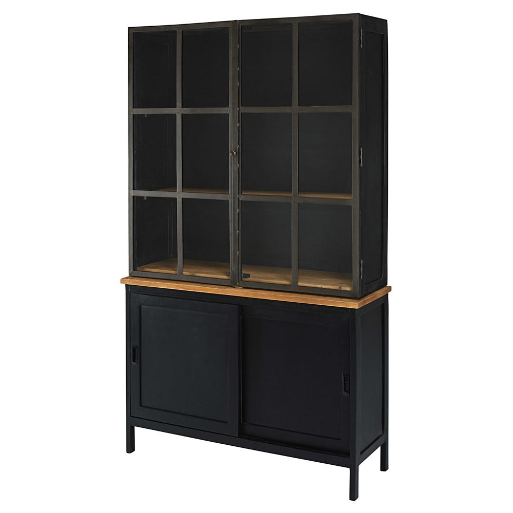 Buffetkast van zwart mango- en acaciahout, met 4 deuren - Maisons Du Monde