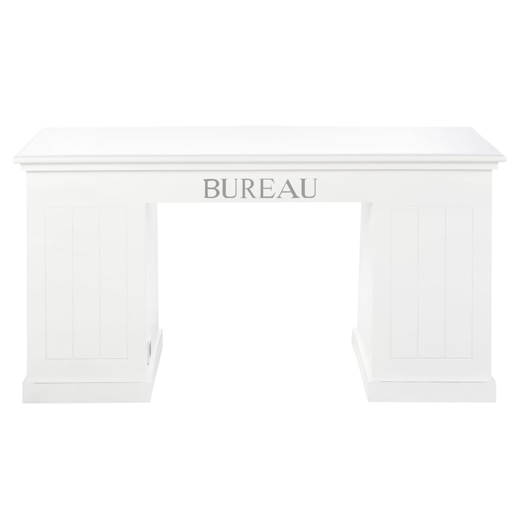 Bureau 1 porte 4 tiroirs blanc — vue 4