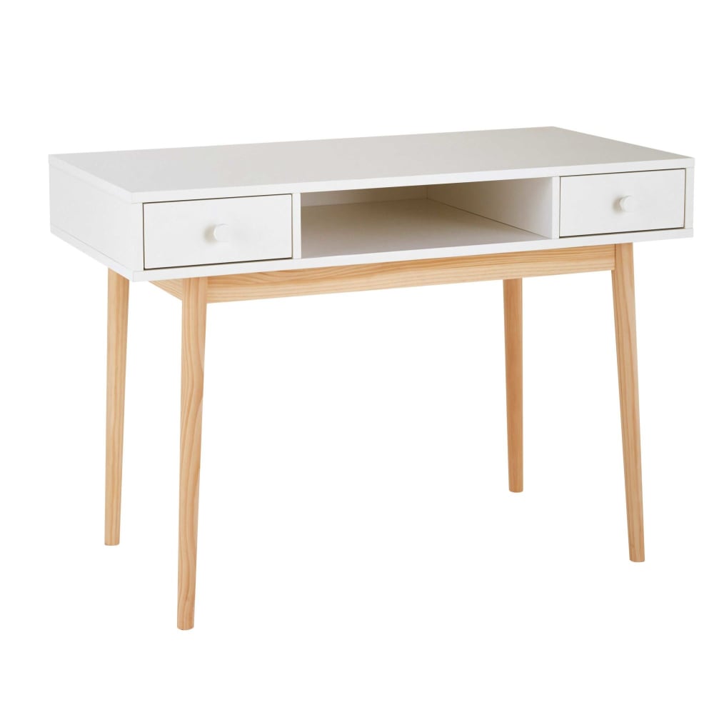 Bureau 2 tiroirs blanc - Maisons du Monde