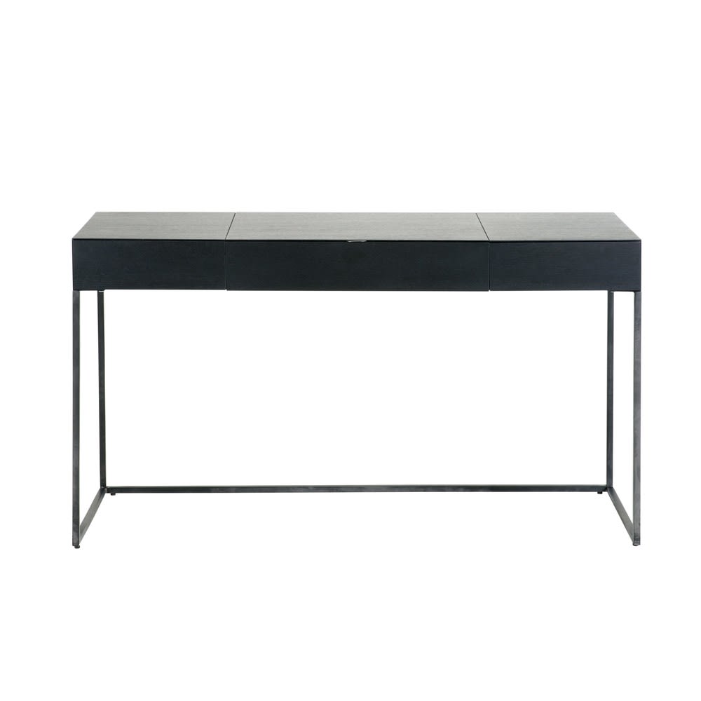 bureau 2 tiroirs noir