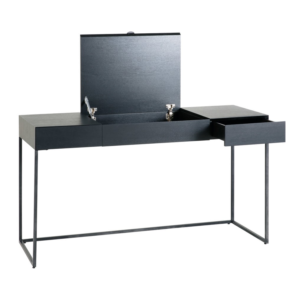 Bureau 2 tiroirs noir - Maisons du Monde