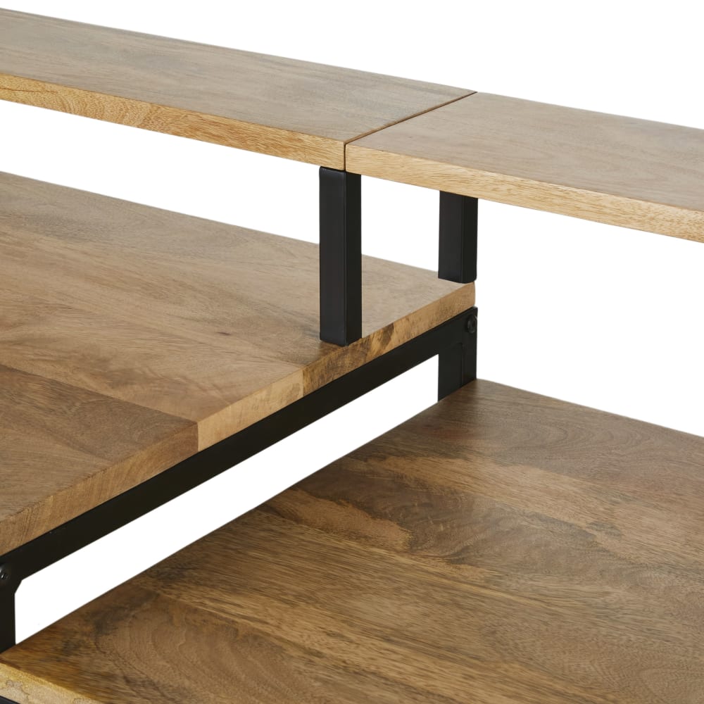 Bureau 3 étagères en bois de manguier et métal noir — vue 4