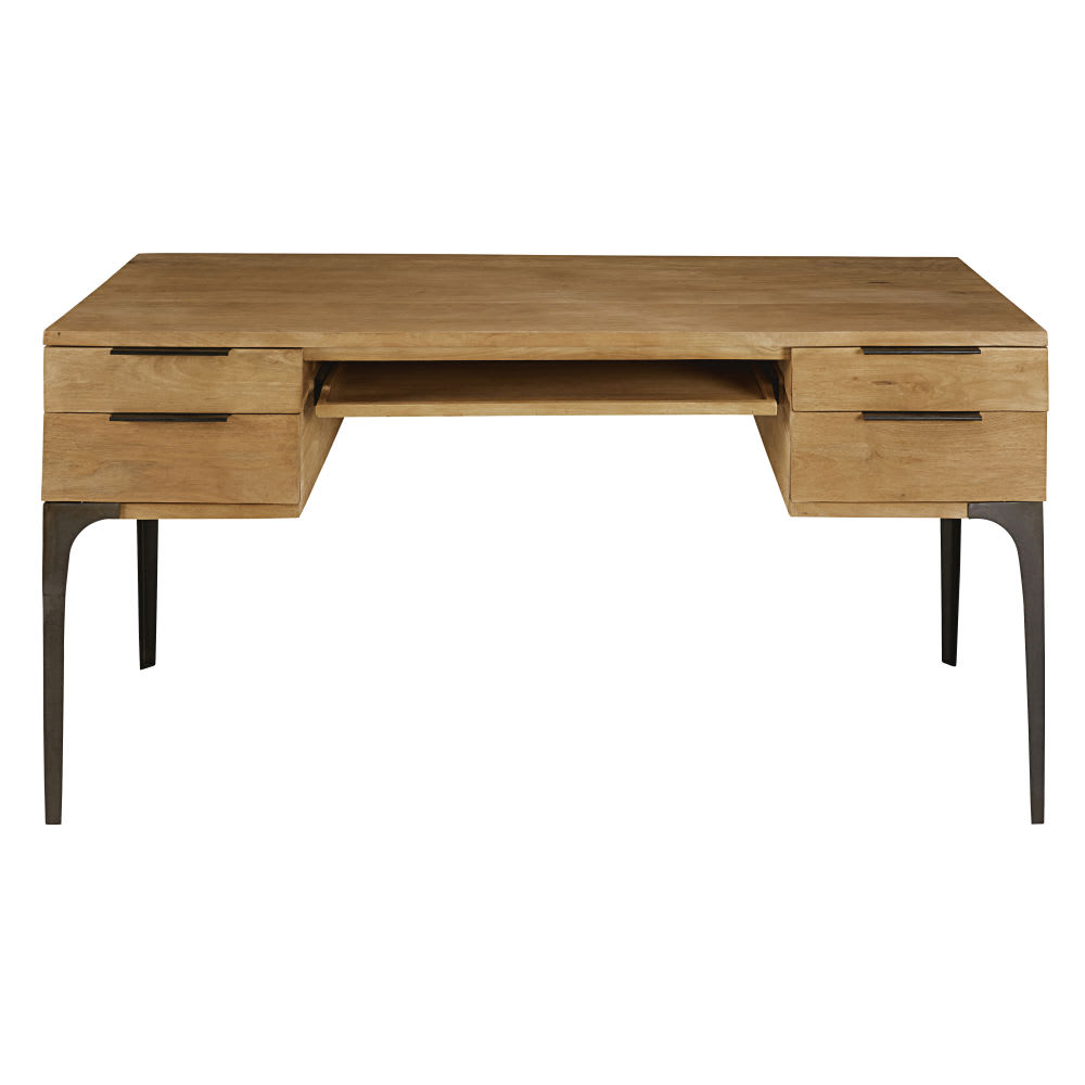 bureau 4 tiroirs en manguier