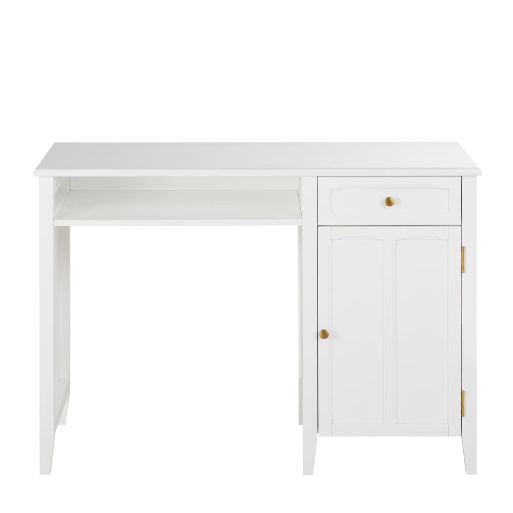 Bureau enfant 1 porte 1 tiroir blanc