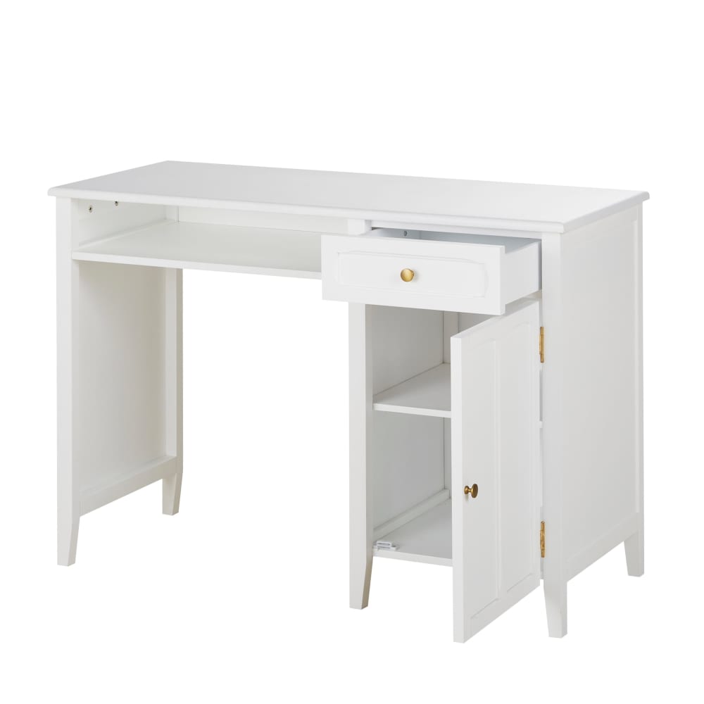 Bureau enfant 1 porte 1 tiroir blanc - Maisons du Monde