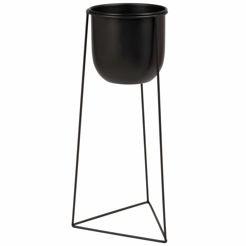 Cache-pot en fer forgé noir