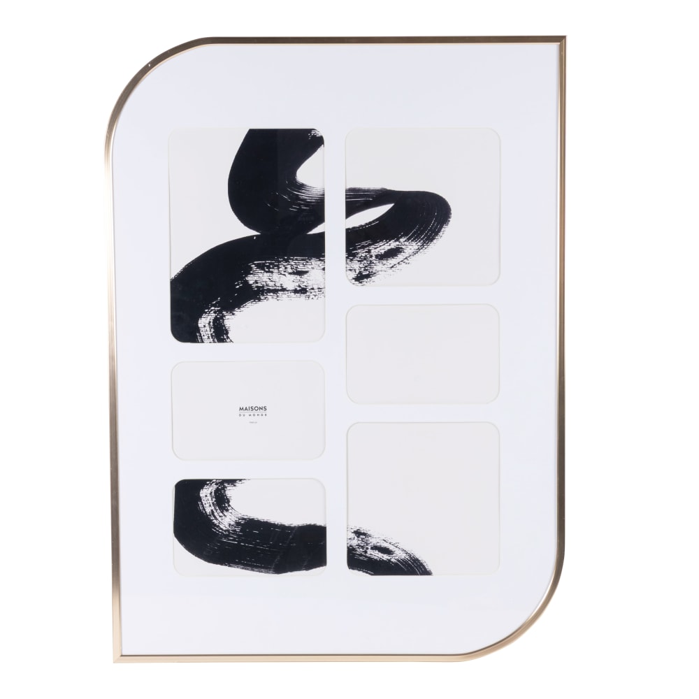 Cadre multivues 6 photos en aluminium doré 42x57