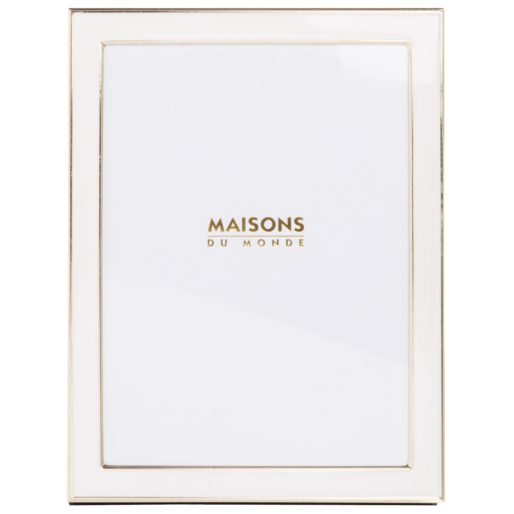 Cadre photo blanc et doré 15x20