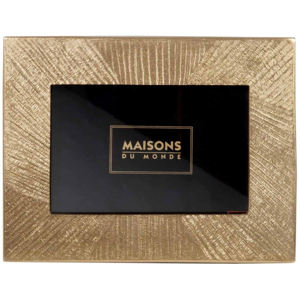 Cadre photo doré motif à rayures format, 17x22 cm