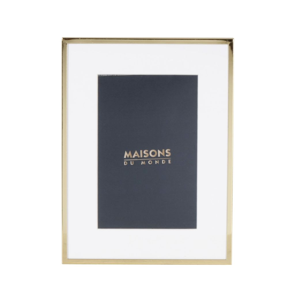 Cadre photo en acier doré, format 10x15 cm