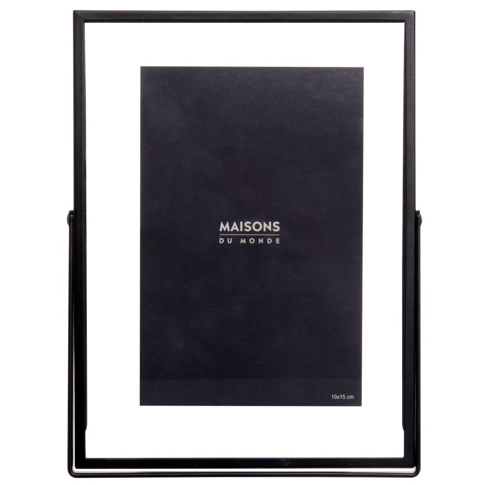 Cadre photo en acier noir, format 10x15 cm