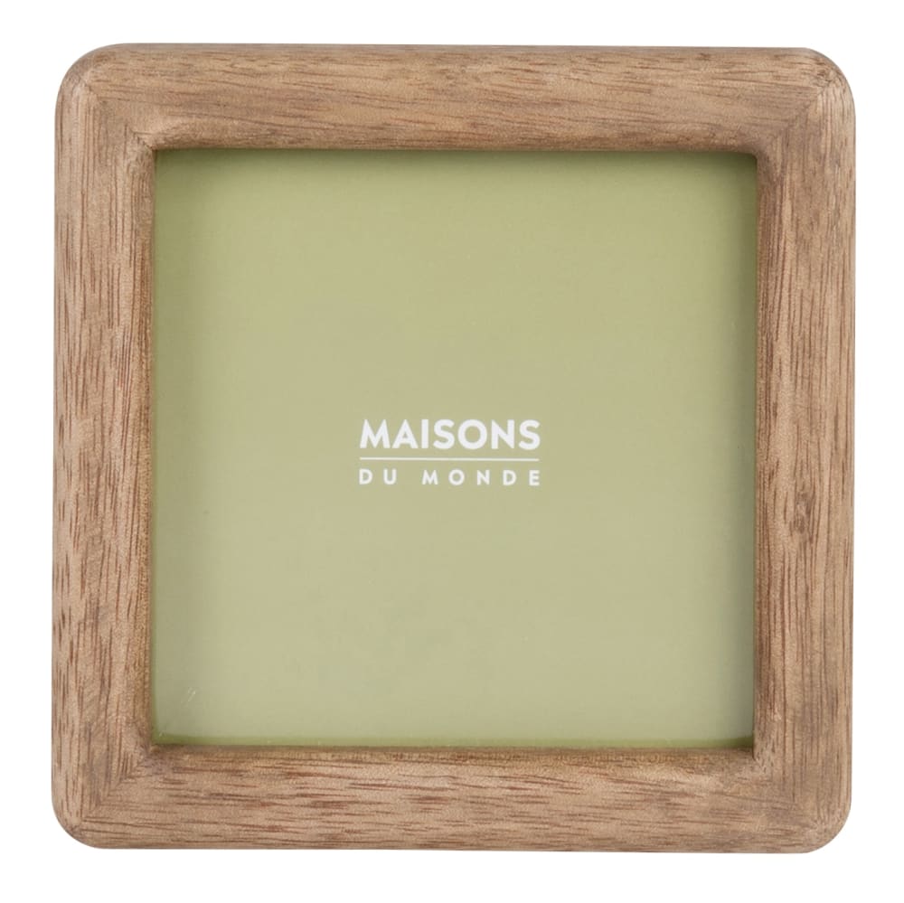 Cadre photo en bois d'hévéa, format 12x12 cm