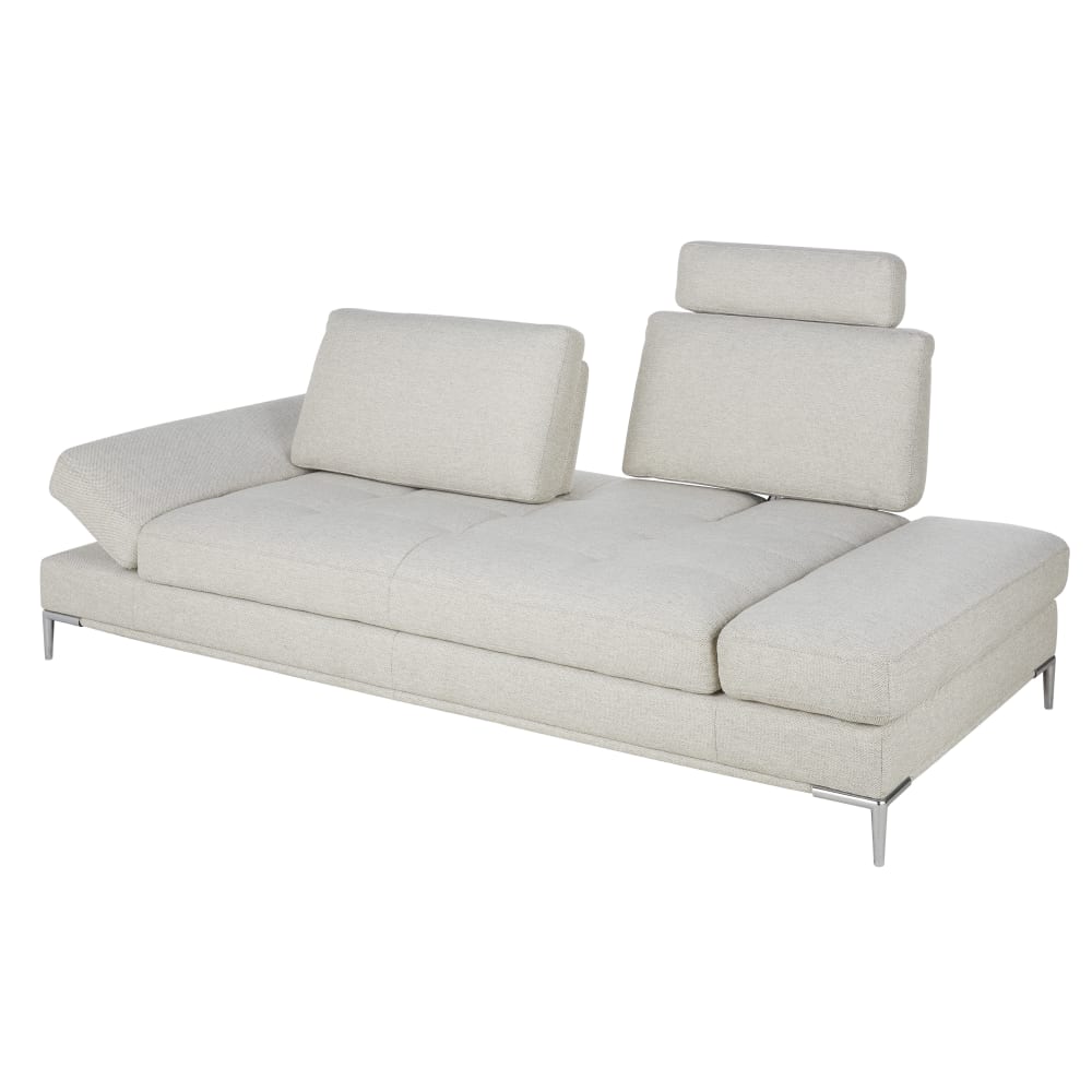 Canapé 3/4 places dossier avance-recule gris clair chiné - Maisons du Monde