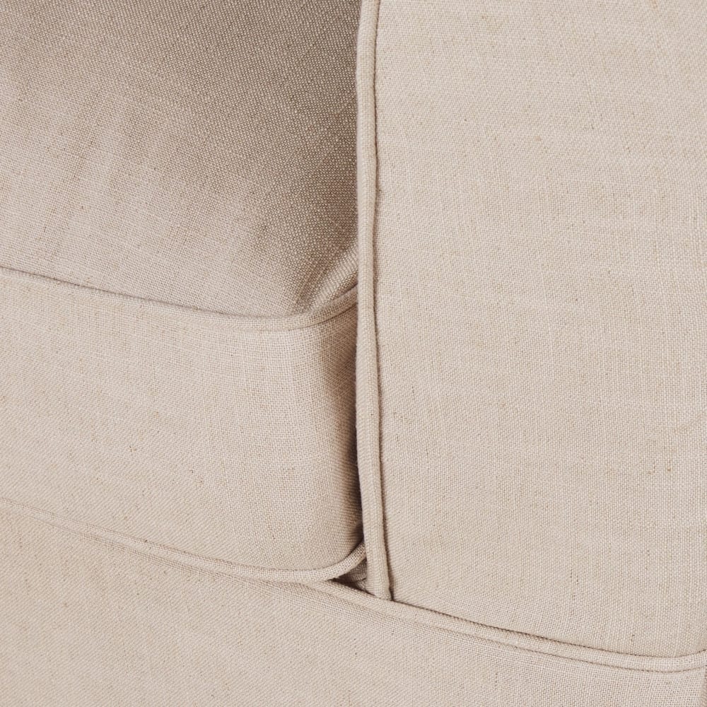 Canapé 3/4 places effet lin froissé beige — vue 4