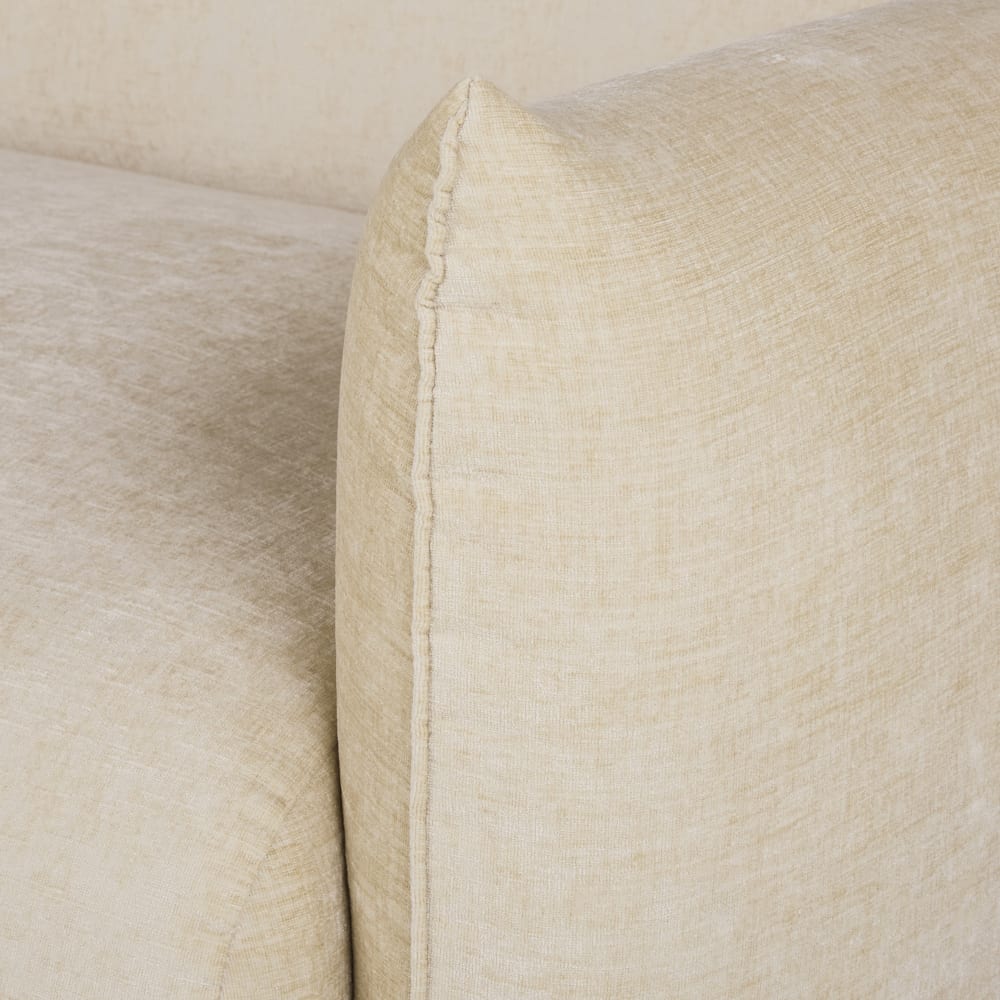 Canapé 3/4 places effet velours beige clair — vue 4