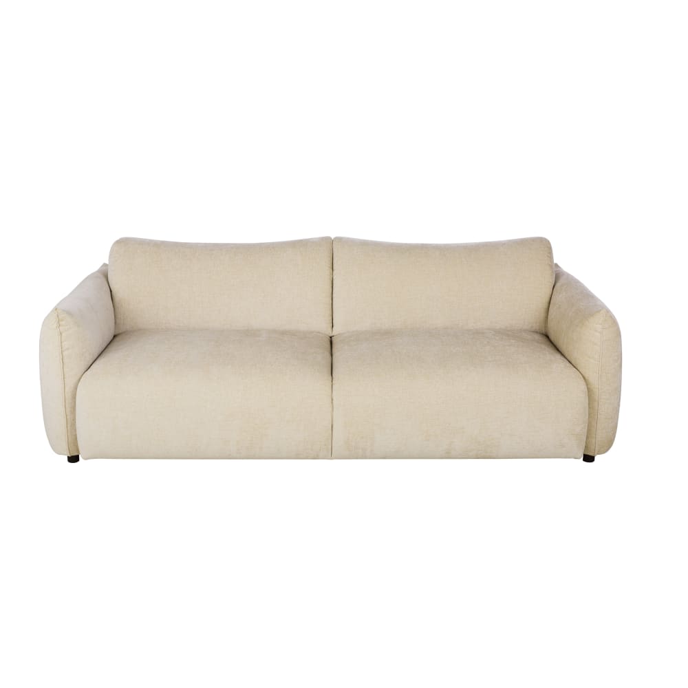 Jada - Canapé 3/4 places en textile velouté beige clair - Vue supplémentaire 1