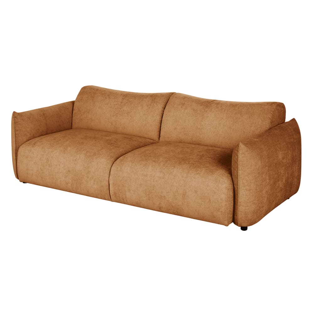 Canapé Jada - 3/4 places en textile velouté marron - Vue supplémentaire 2