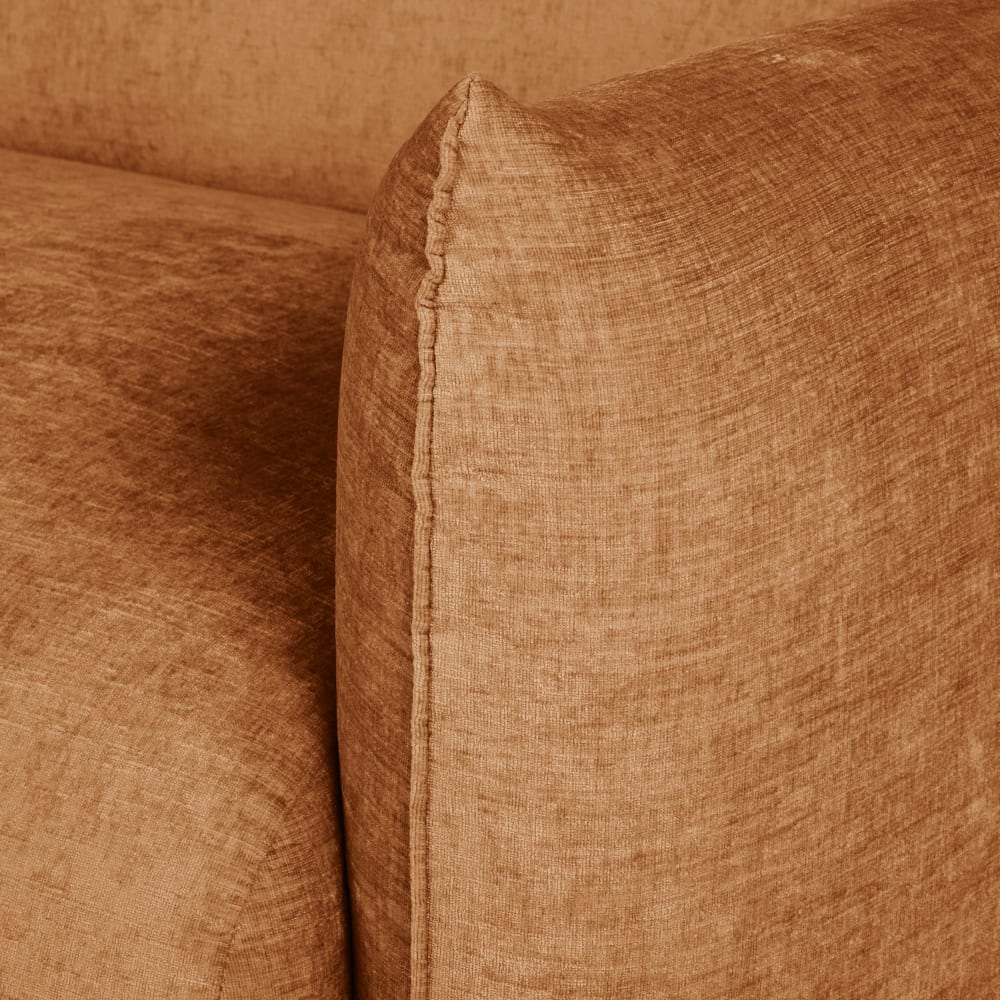 Canapé Jada - 3/4 places en textile velouté marron - Vue supplémentaire 3