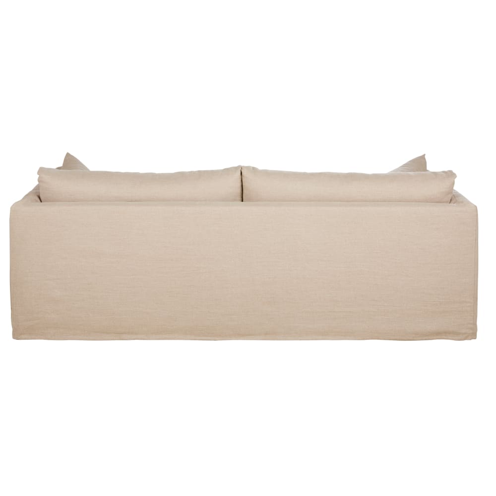 Canapé 3 places en lin beige — vue 4