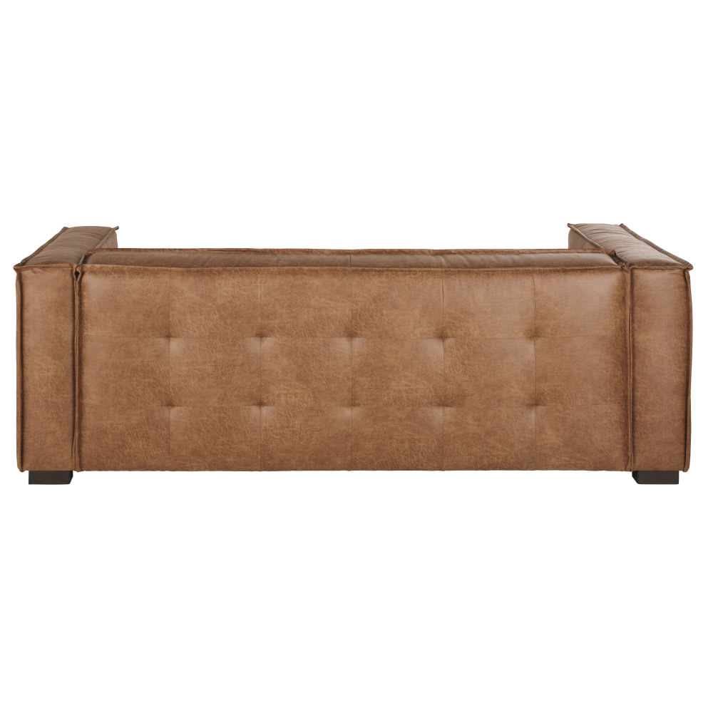 Canapé 3 places en tissu polyester enduit camel — vue 4