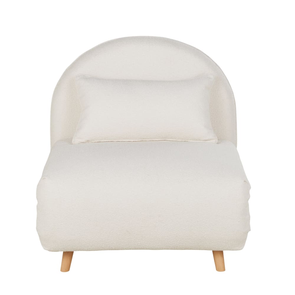 Canapé clic-clac 1 place bouclettes écrues