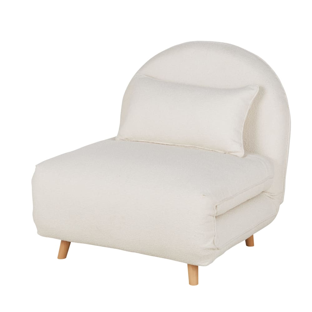 Canapé clic-clac 1 place bouclettes écrues - Maisons du Monde