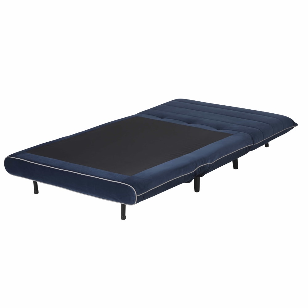 Canapé clic-clac 1 place en velours bleu - Maisons du Monde