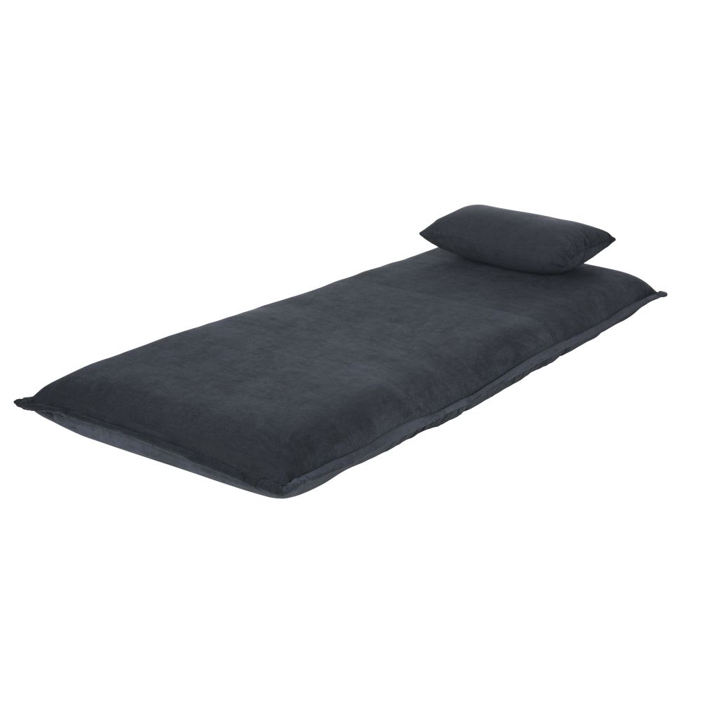 Canapé clic-clac 1 place en velours côtelé gris anthracite - Maisons du Monde