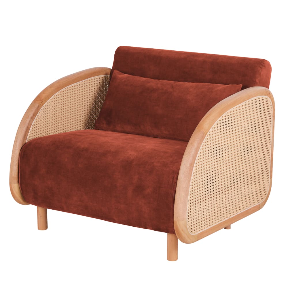 Canapé clic-clac 1 place en velours terracotta - Maisons du Monde
