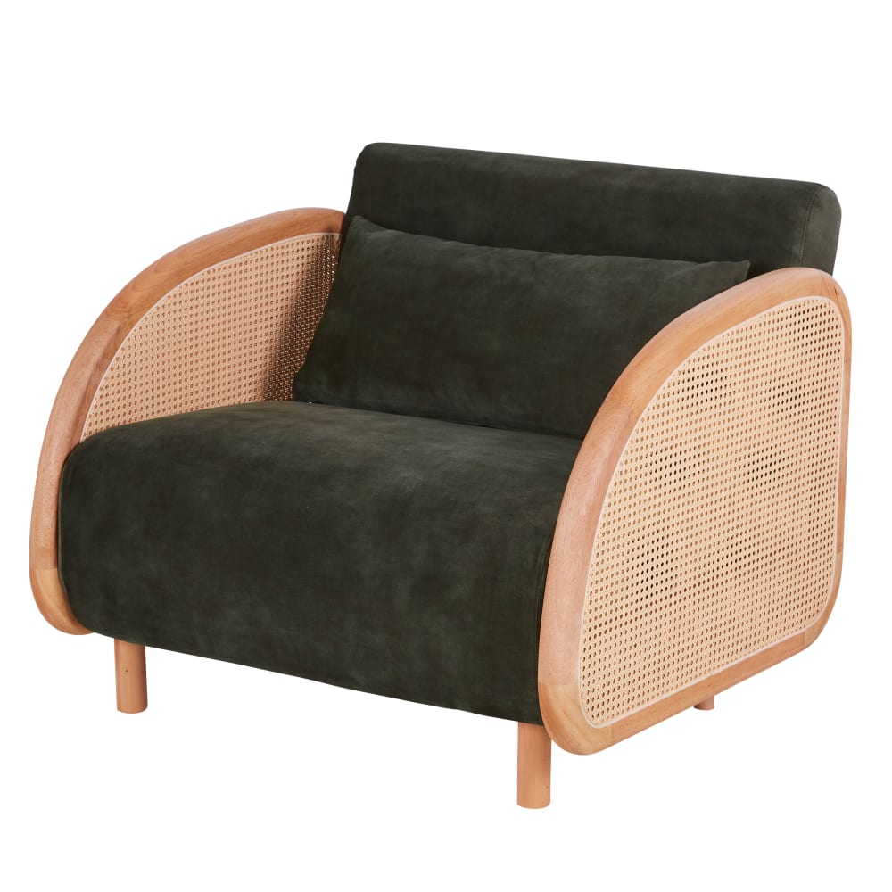 Canapé clic-clac 1 place en velours vert - Maisons du Monde