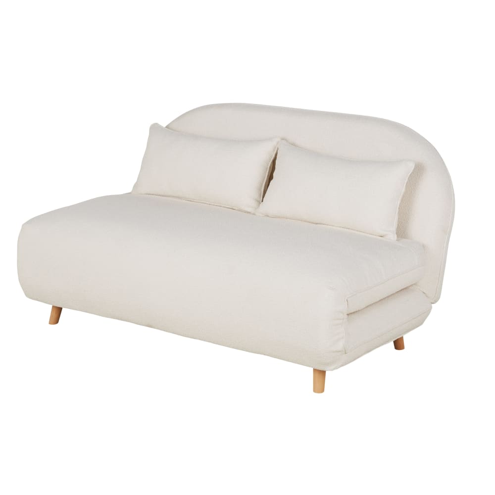 Canapé clic-clac 2 places bouclettes écrues - Maisons du Monde