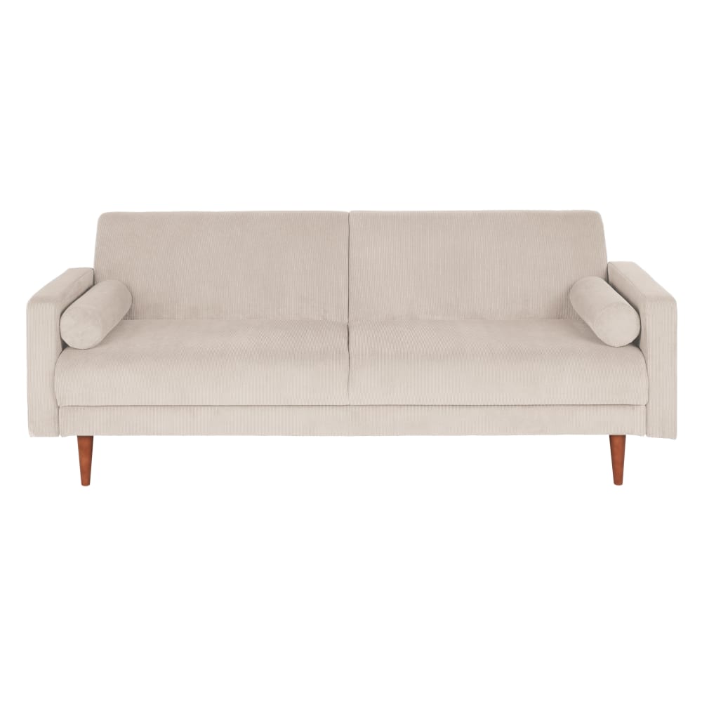 livia - Canapé convertible velours côtelé Beige - Vue supplémentaire 1
