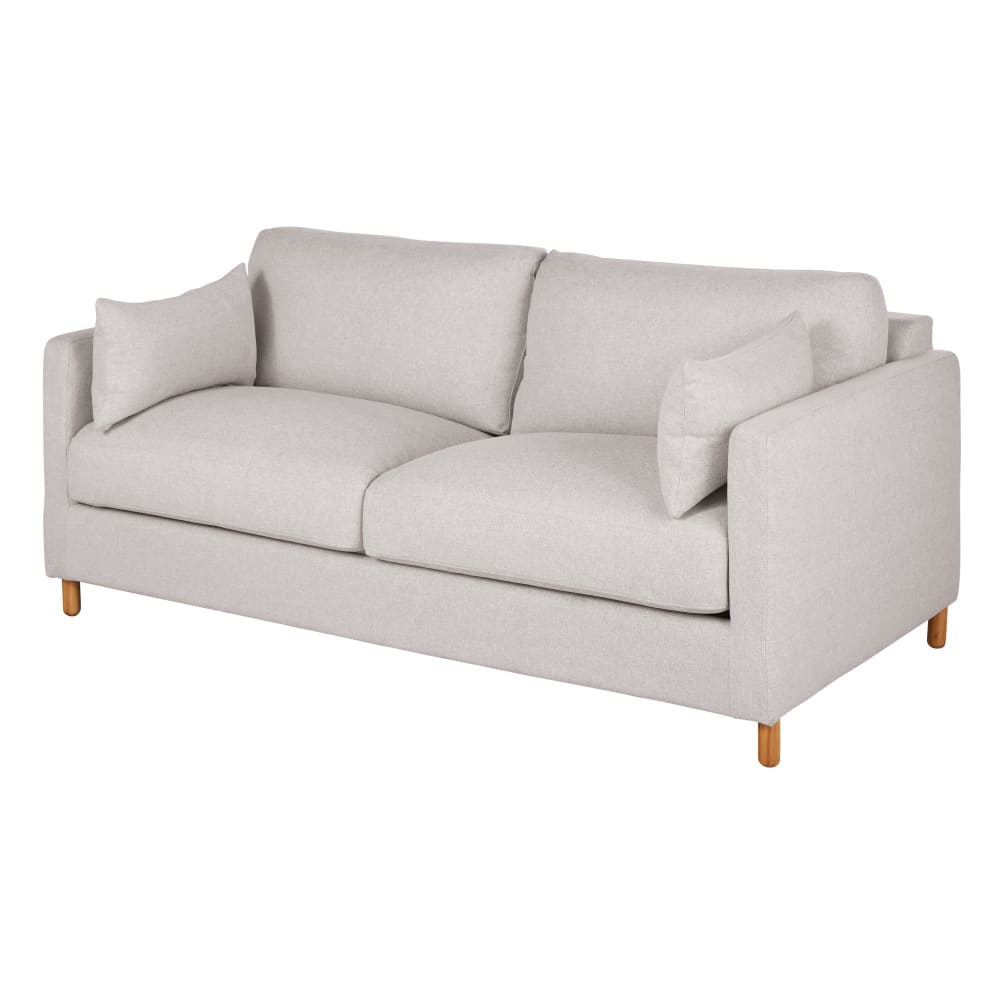 Julian - Canapé convertible 3/4 places gris clair chiné, matelas 14 cm - Vue supplémentaire 2