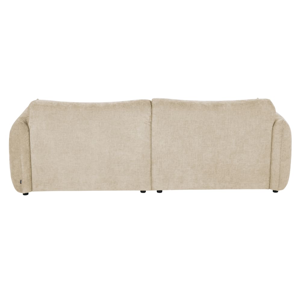 Canapé d'angle droit 3/4 places effet velours beige — vue 4