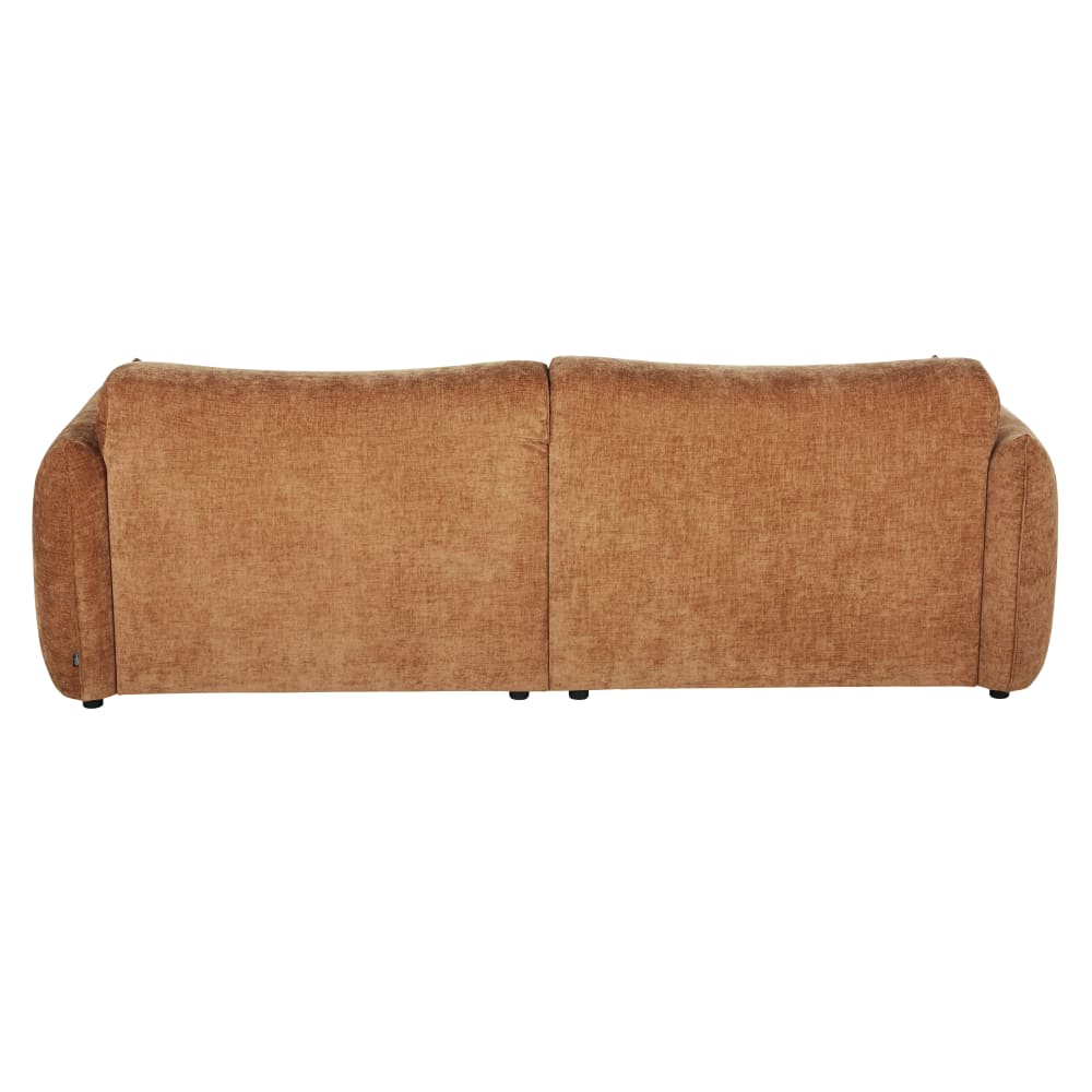 Canapé d'angle droit 3/4 places effet velours marron — vue 4