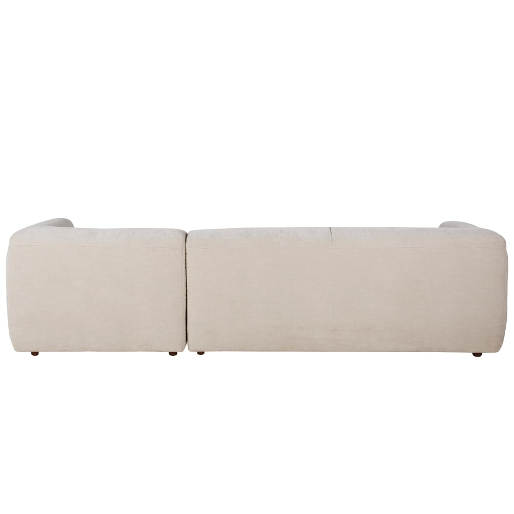 Jiggy - Canapé d'angle droit 4/5 places en textile velouté beige - Vue supplémentaire 3