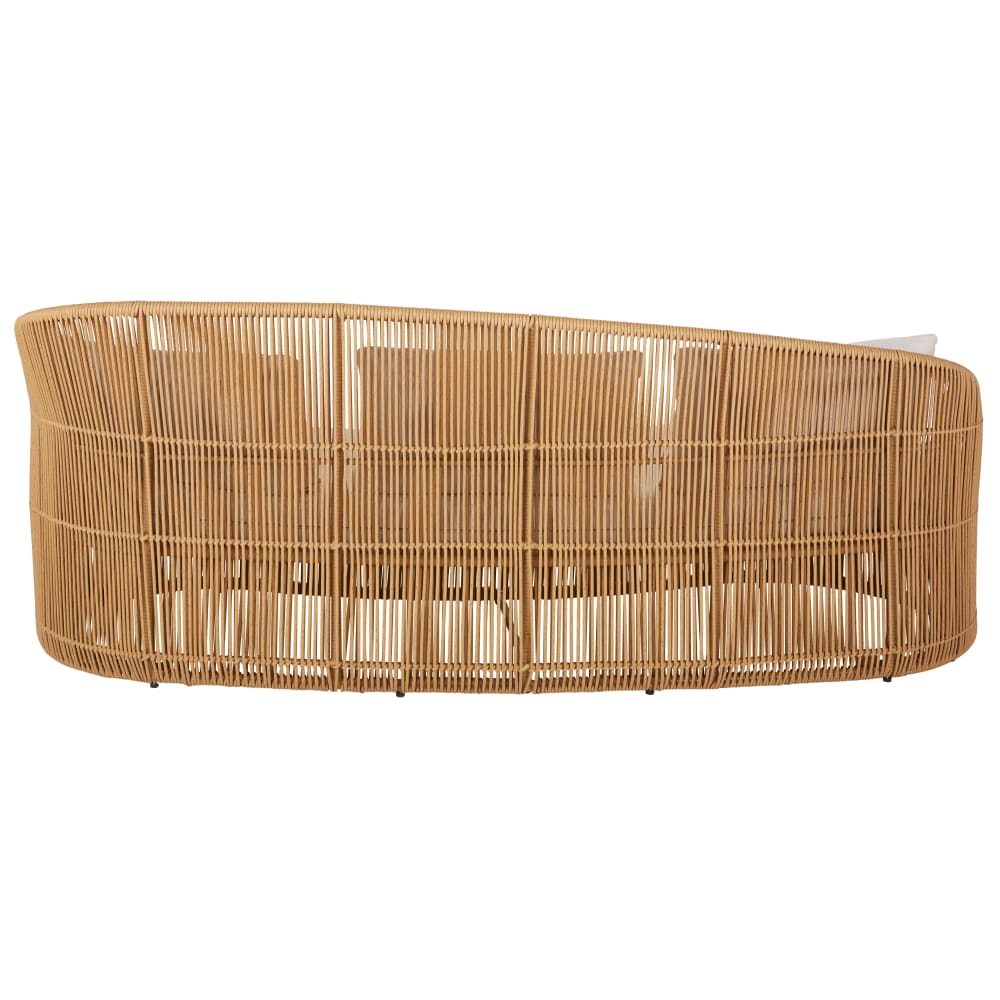 Canapé de jardin 3 places en résine recyclée et coussins en polyester recyclé beige — vue 4