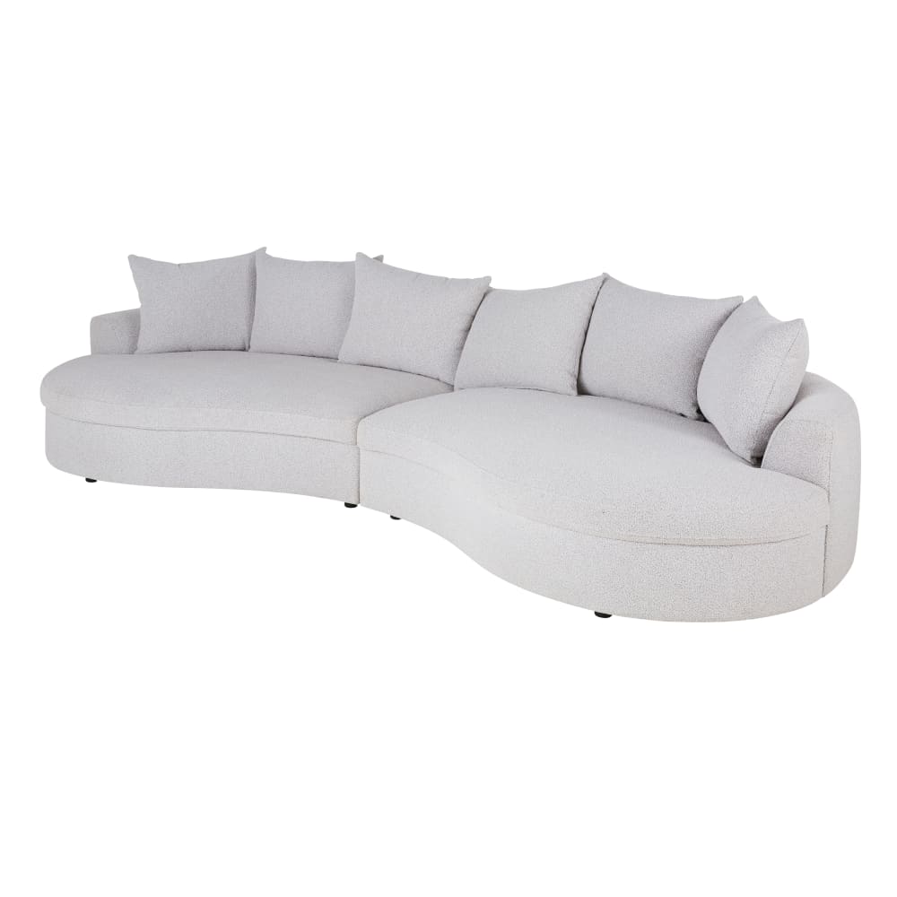 Canapé haricot XL 6/7 places gris clair chiné - Maisons du Monde