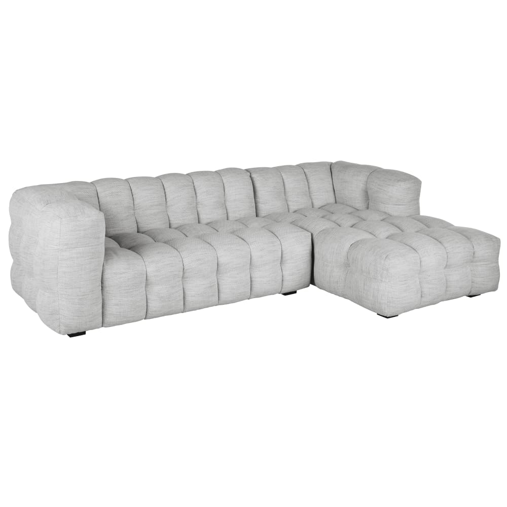 Canapé nuage d'angle droit 4/5 places gris clair chiné