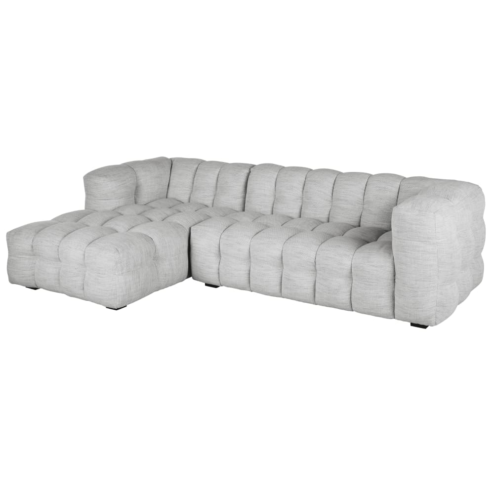 Canapé nuage d'angle gauche 4/5 places gris clair chiné