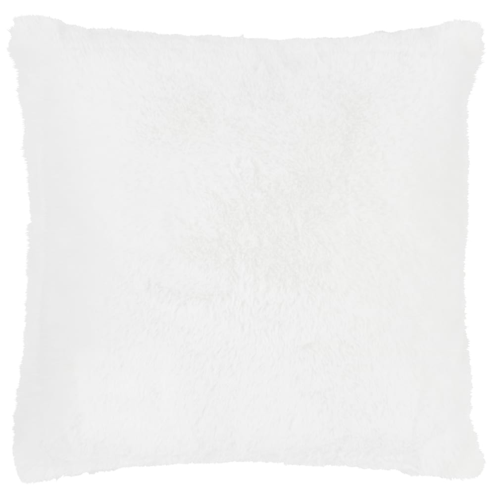 Capa de almofada em imitação de pelo branco e prateado 40x40 -