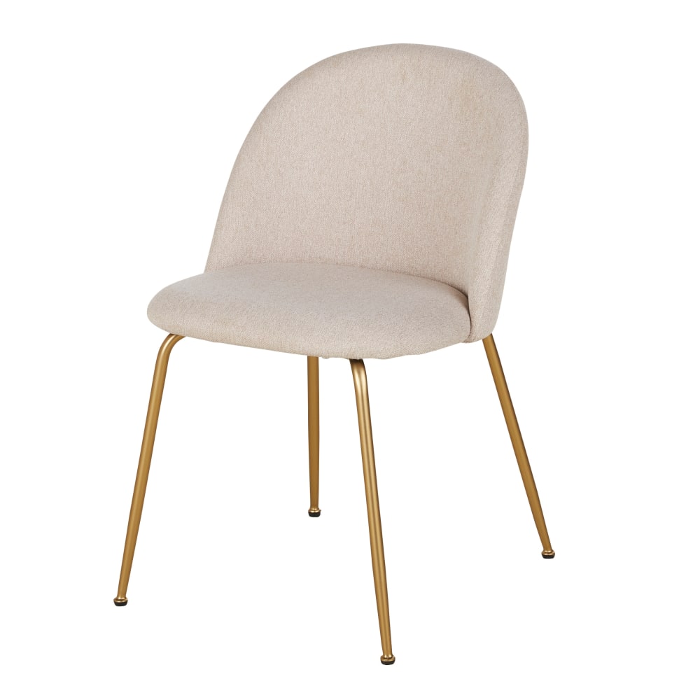 Chaise beige et acier chromé doré — Beyit