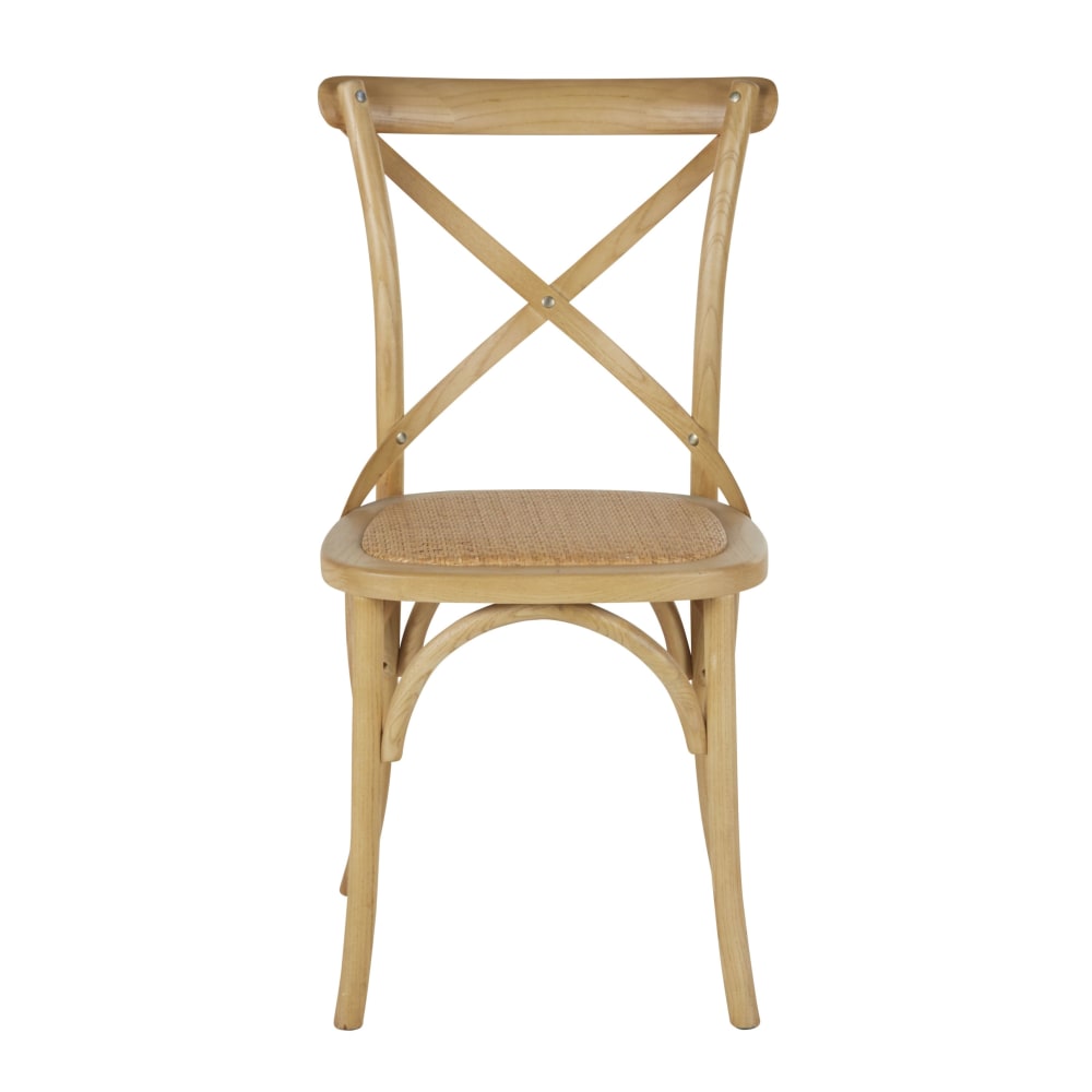 Chaise bistrot en frêne et rotin