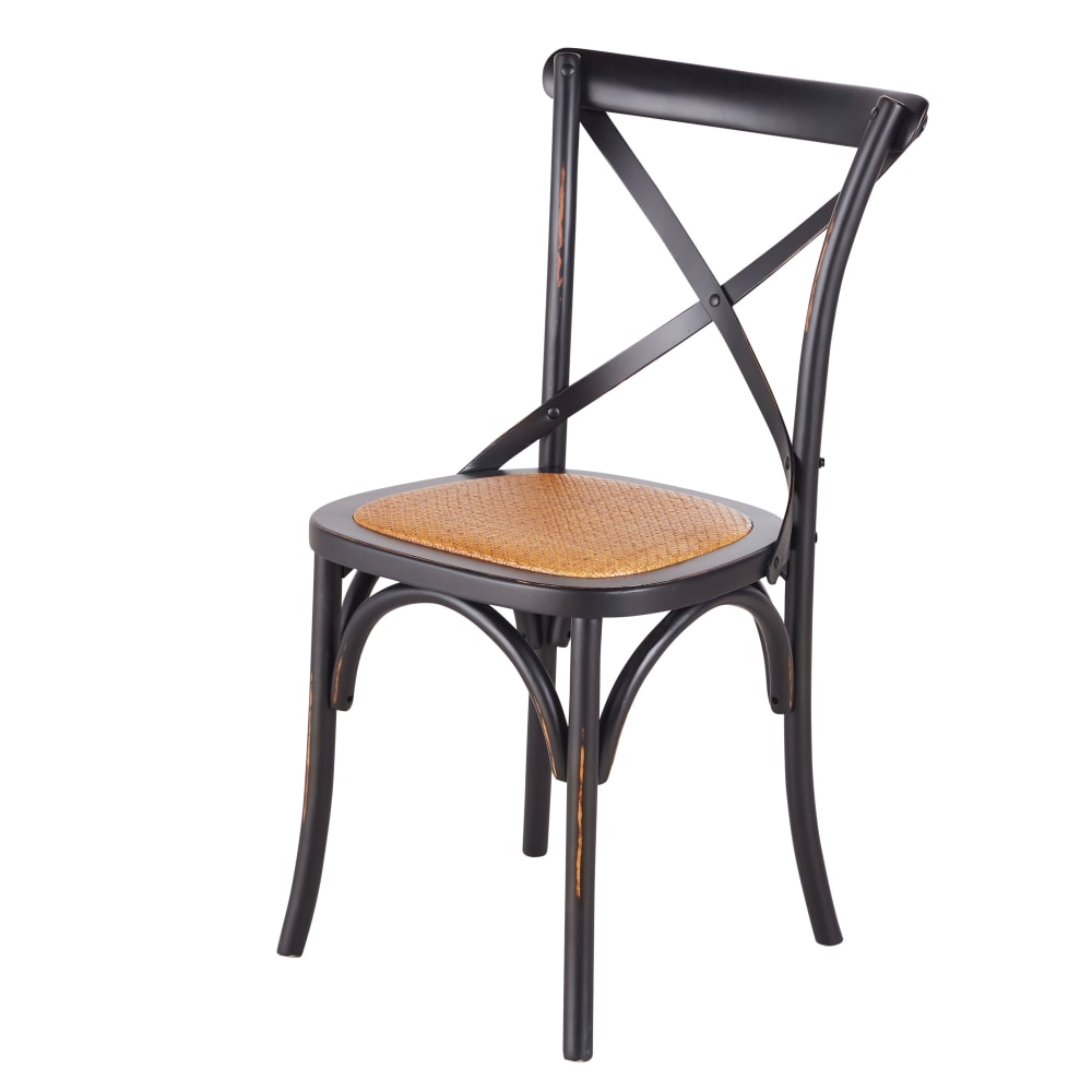 Chaise bistrot en rotin et bois de bouleau noir — Beyit