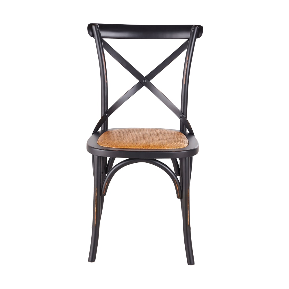 Chaise bistrot en rotin et bois de bouleau noir