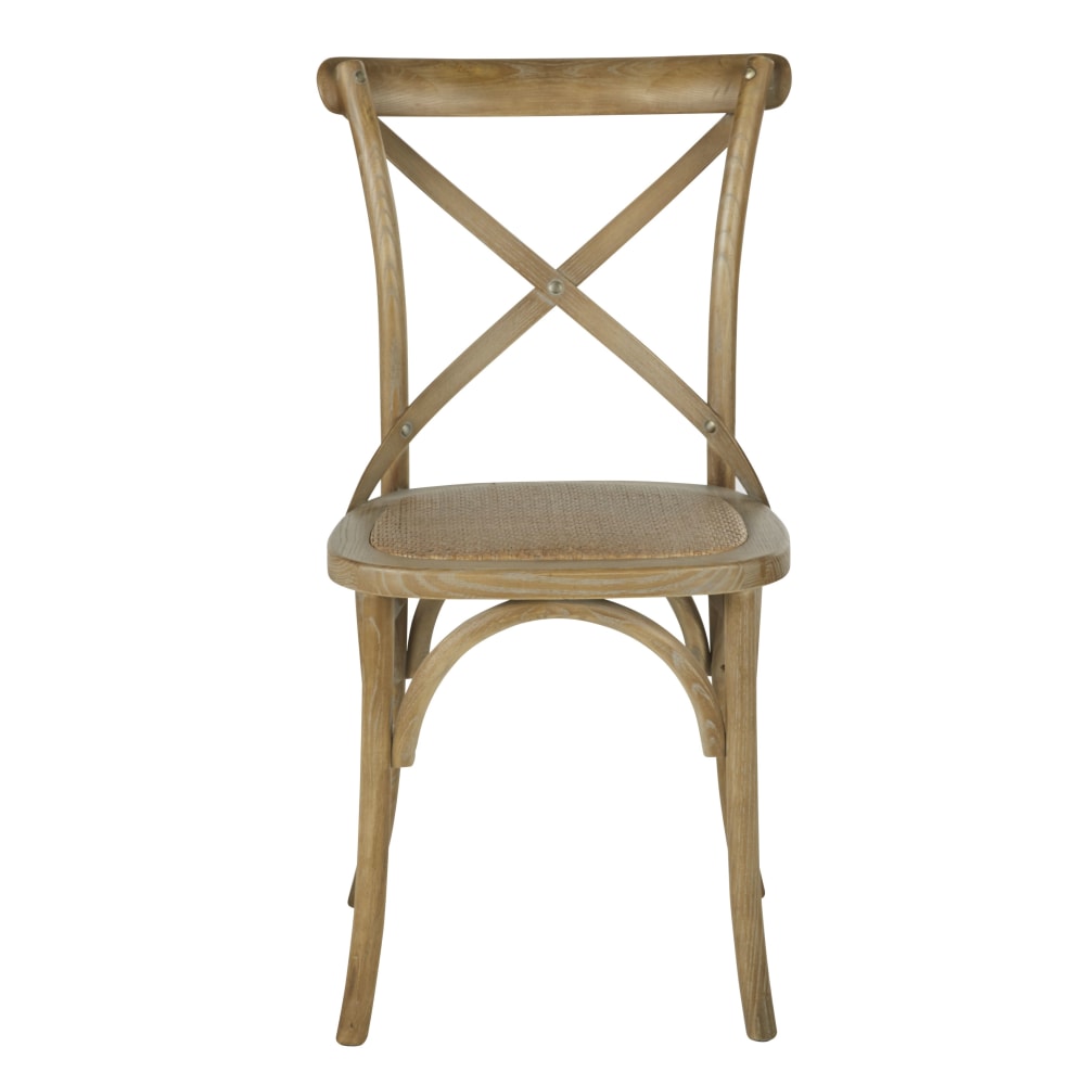 Chaise bistrot rotin et frêne effet cérusé