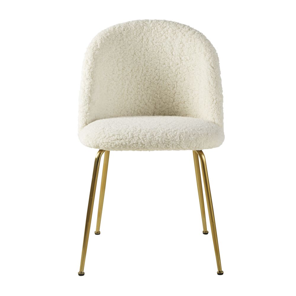 Chaise blanche et pieds en acier chromé doré — vue 4