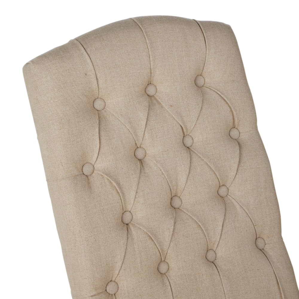 Chaise capitonnée en lin et frêne — vue 3