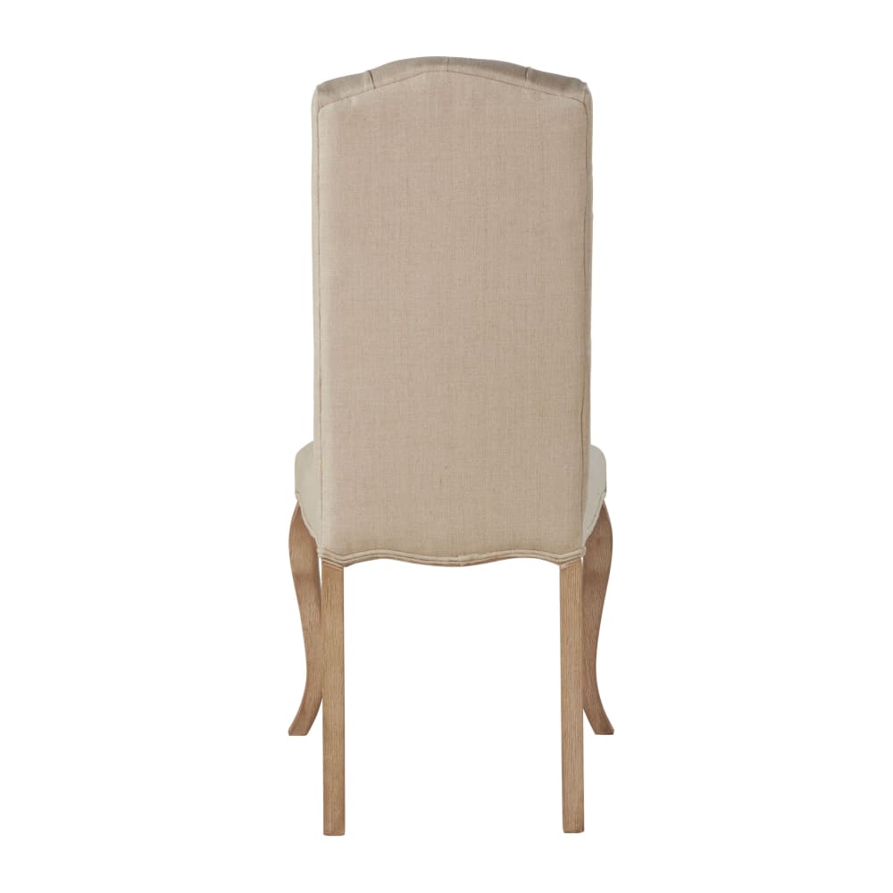 Chaise capitonnée en lin et frêne — vue 4